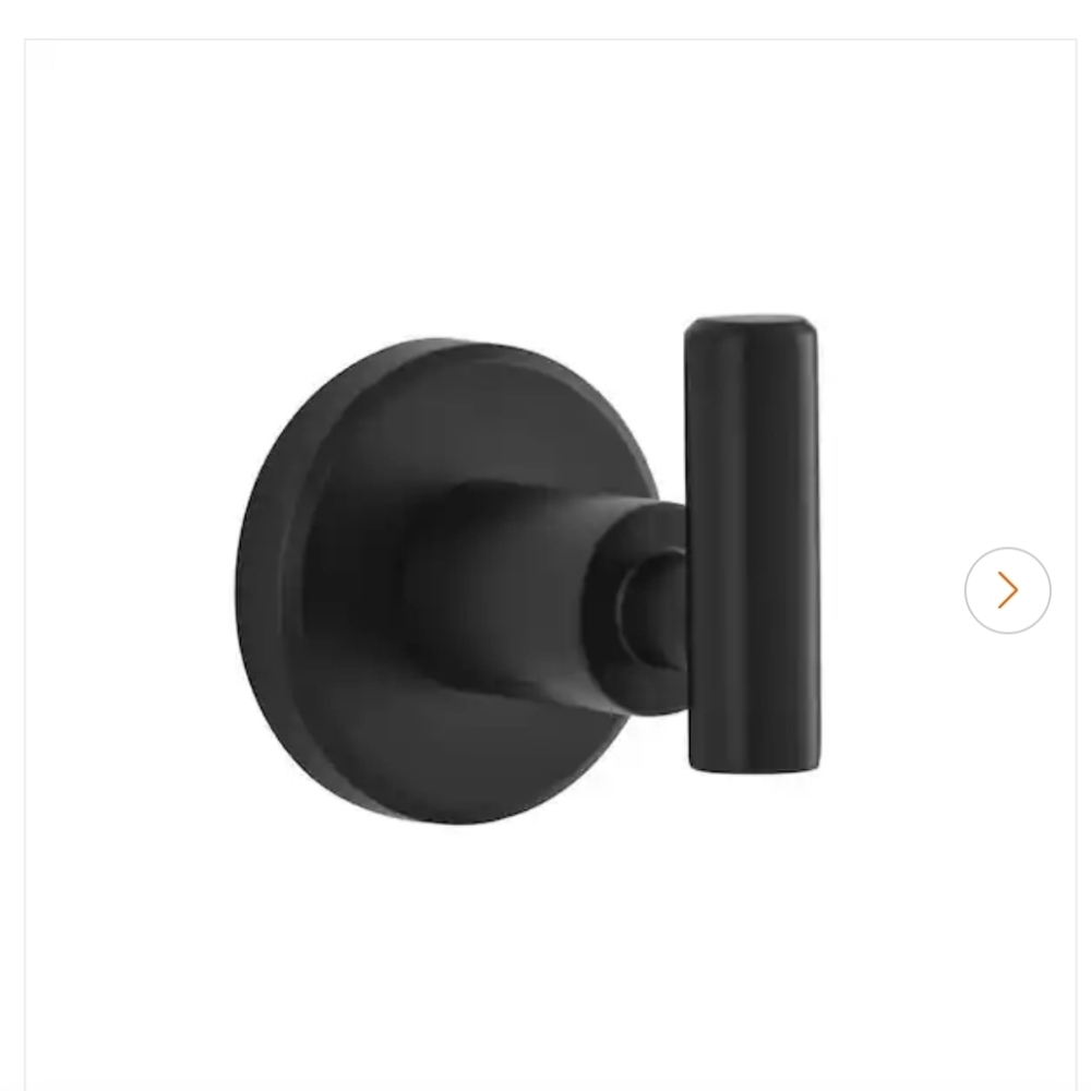 Glacier Bay Menlo Single Robe Hook Matte Black 1003002807